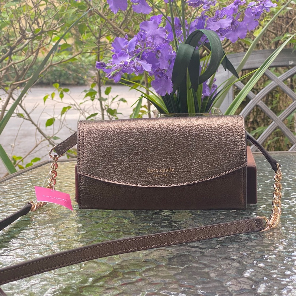 Kate Spade Copper Metallic Wallet Chain Crossbody - Picture 16 of 16